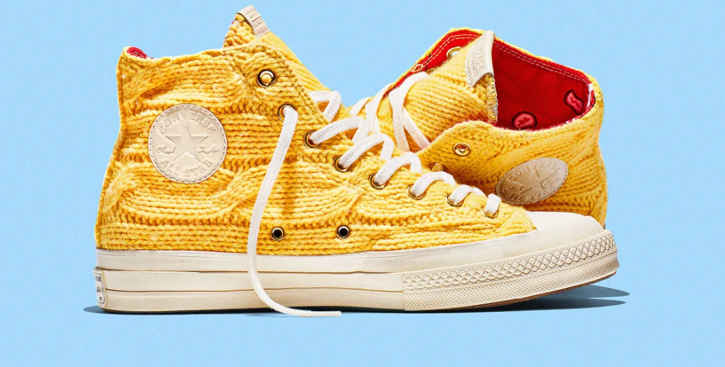 Converse shoes made from upcycled jeans